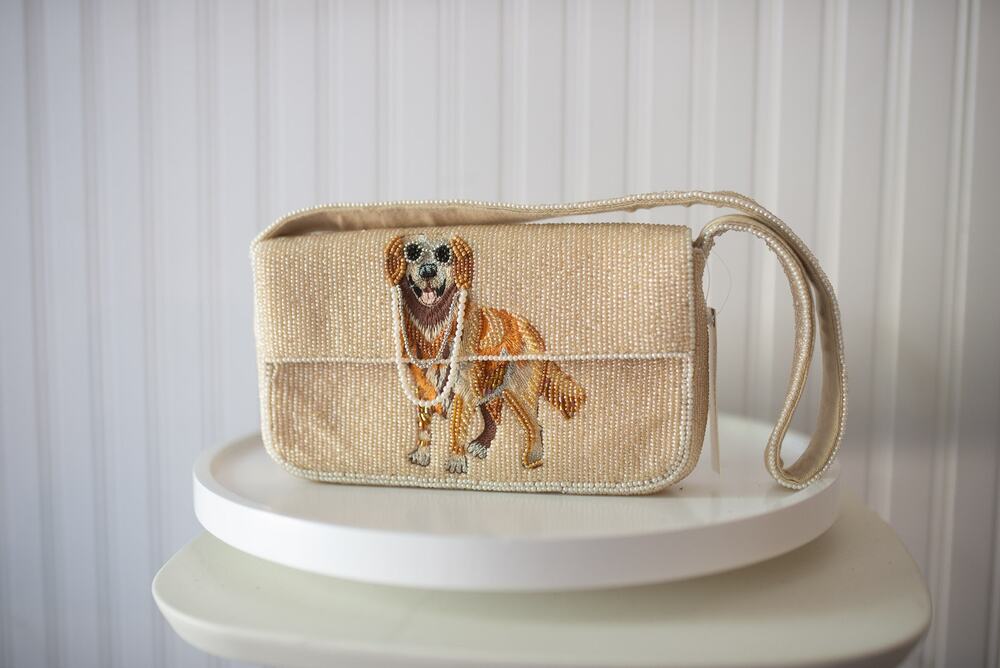 Anthropologie Fiona Beaded Bag: Animal Edition Golden Retriever